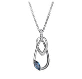 Silver Necklace with London Blue Topaz, CZs and Ruby